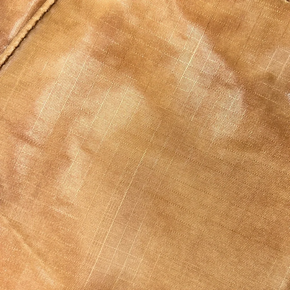 RARE VINTAGE 80s rip stop nylon Elegant tan/Gold Clutch Bag